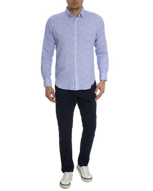 Robert Graham Blue Reid Long-sleeve Button-down Shirt for men