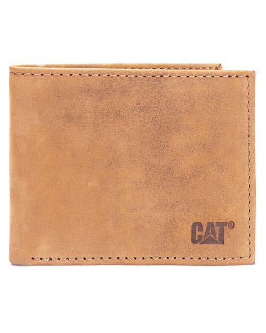 Caterpillar Leather Bifold Wallet With Id Window in Natural for Men Lyst