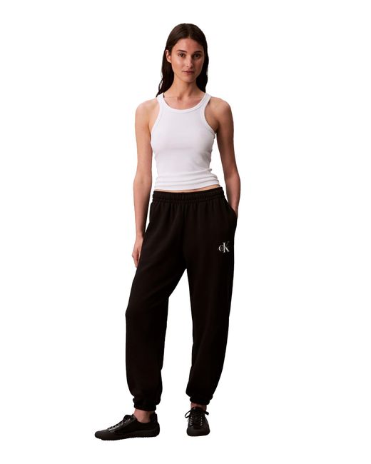 Calvin Klein Monogram Logo Joggers Black
