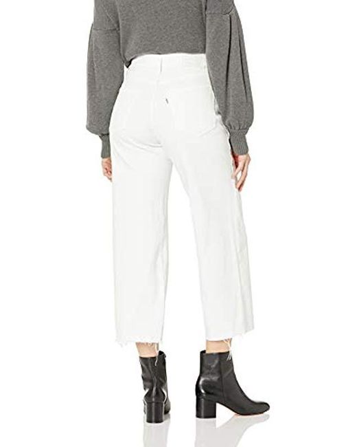 Levi s Mile High Wide Leg Crop Jeans in White Lyst