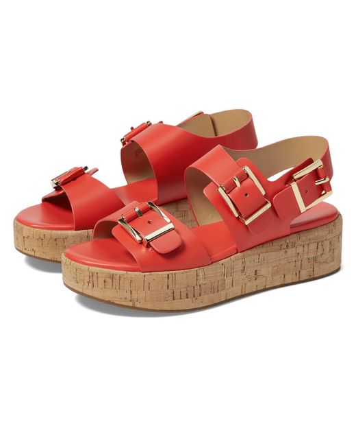 Michael Kors Red Colby Flatform Sandal Flat
