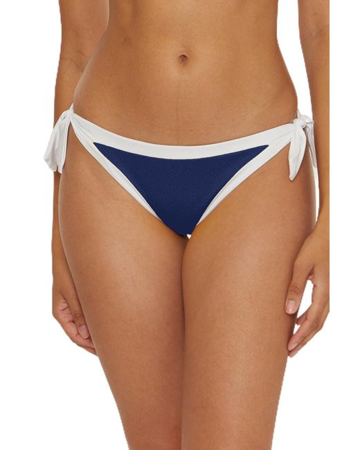 Trina Turk Blue Standard Courtside Tie Side Bikini Bottom