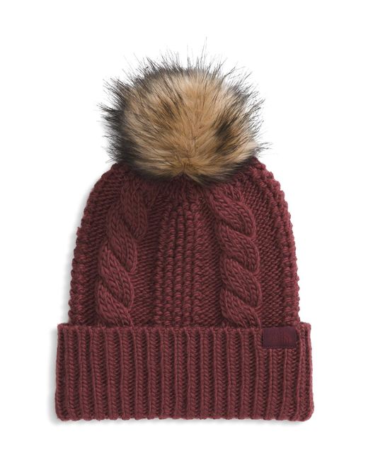 The North Face Oh Mega Fur Pom Beanie | Deep Fit Cuffed Winter Hat With Oversized Faux-fur Pom & Textured Cable Detailing