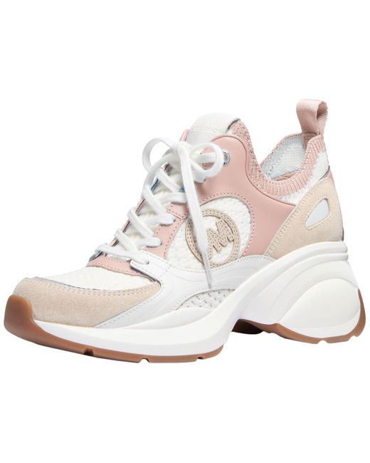 Michael Kors White Zuma Knit Sneaker für