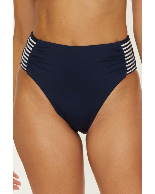 Trina Turk Blue Standard Monaco High Waisted Bikini Bottom