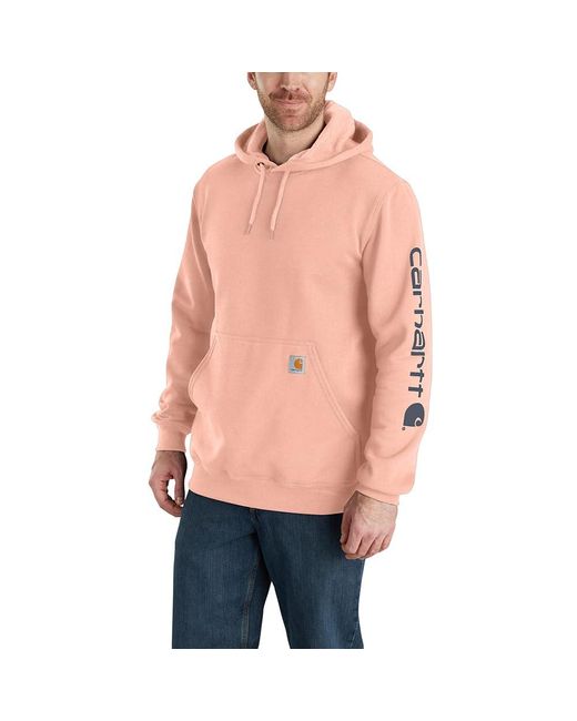 Carhartt Pink Loose Fit Midweight Logo Sleeve Graphic Sweatshirt for men