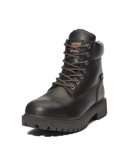 Timberland Black Direct Attach 6 Inch Steel Safety Toe Insulated Waterproof Industrial Work Boot for men