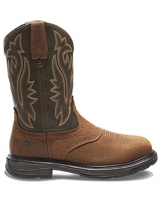 Wolverine Green Javelina High Plains Western Wellington Steel Toe Work Boot - for men