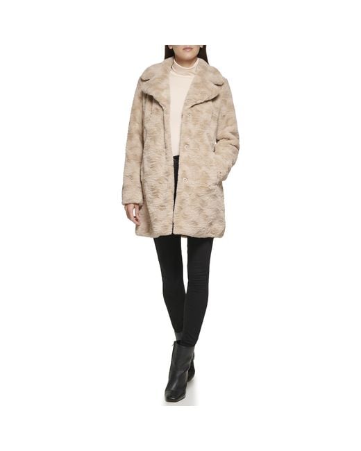 Kenneth Cole Natural Classic Mink Style Faux Fur Coat