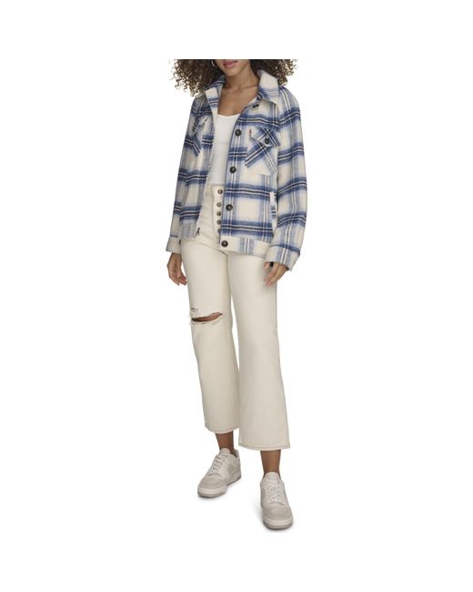 Levi's Blue Zoe Relaxed Wool Shirt Jacket