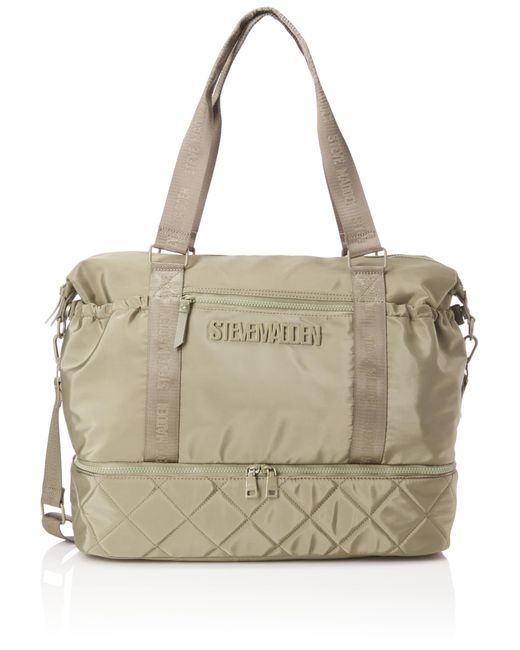 Steve Madden Natural Barri Quilted Overnighter with Shoe Compartment ÜBERNACHTEN