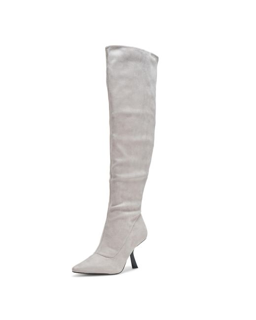 Karl Lagerfeld Gray Paris Kian Everyday Heeled Bootie Over-the-knee Boot