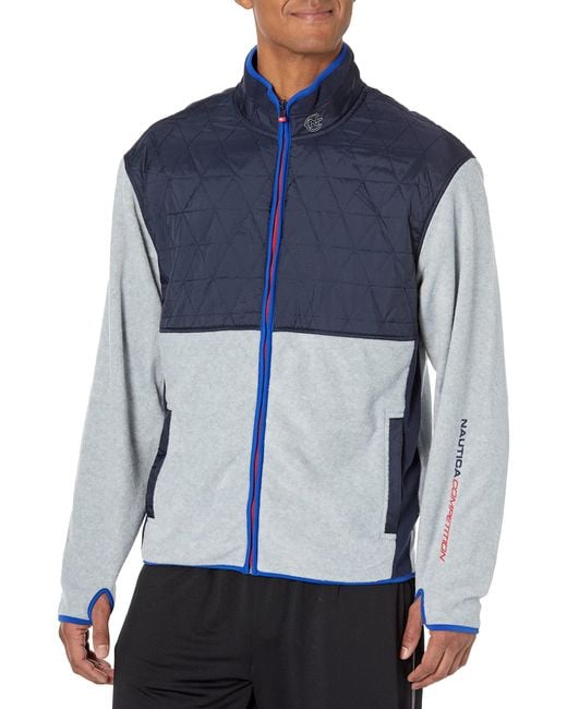 Nautica Blue Competition Sustainably Crafted Full-zip Mock-neck Jacket for men