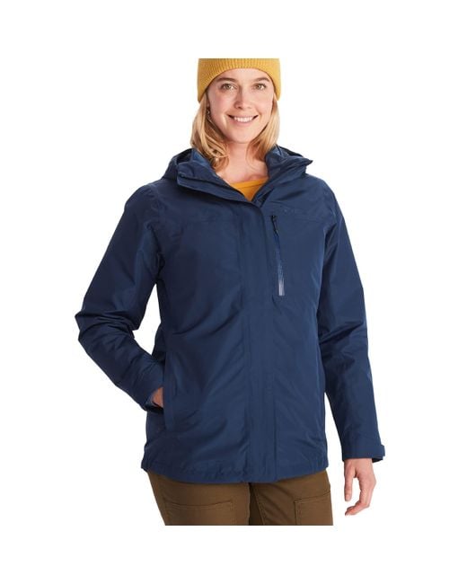 Marmot Blue 3-in-1 Waterproof Shell With Hood And Breathable Polartec Fleece