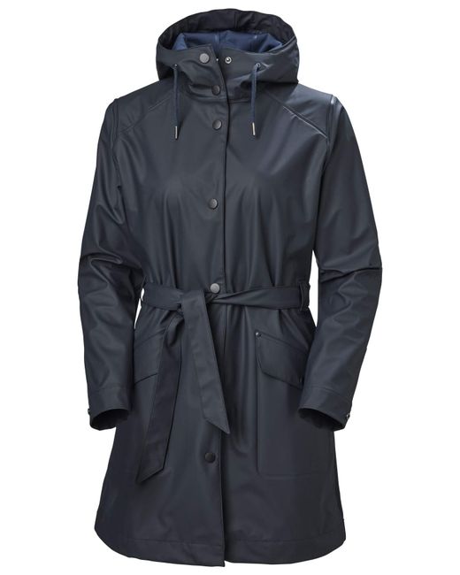 Helly Hansen Black Kirkwall Ii Waterproof Belted Rain Coat With Hood