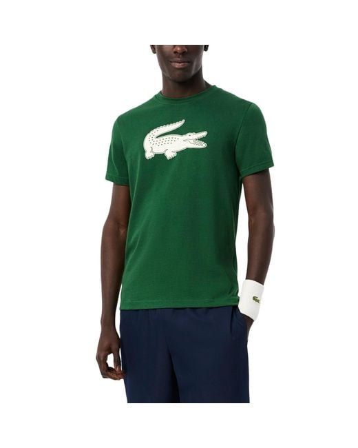 Lacoste Green Ultra Dry Xxl Logo Sport T-shirt for men