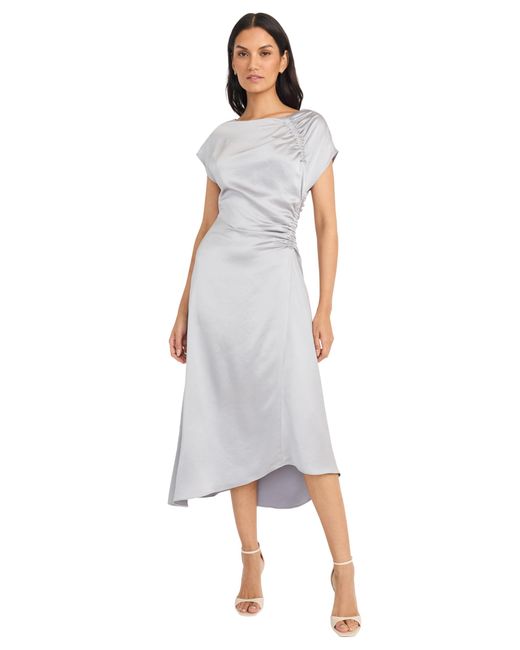 Maggie London Maggy London Sheath Dress Cap Sleeve V-Neck Back Zip Lined  Size 4 Women's Midi Dress