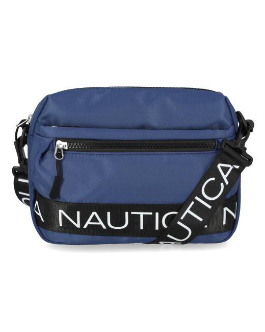 Nautica Blue S Nylon Bean Bag Crossbody/belt Bag With Adjustable Shoulder Strap Crossbody