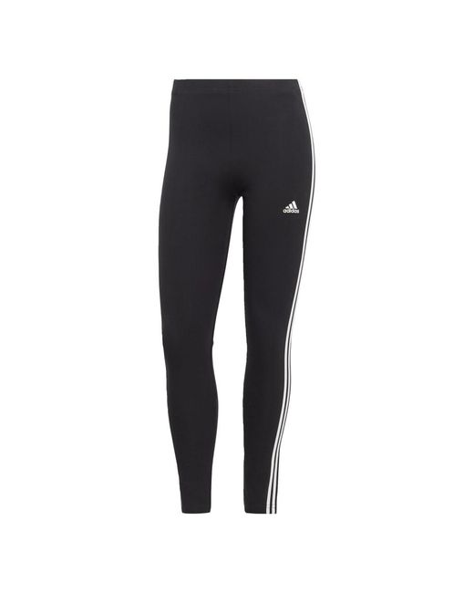 Adidas Black Essentials 3-stripes High-waisted Single Jersey Leggings