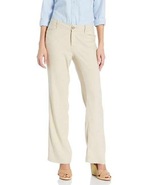 NYDJ White Trouser Pants In Stretch Linen