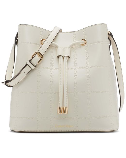 Calvin Klein Gabrianna Novelty Bucket Shoulder Bag in White Lyst