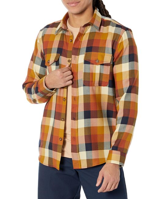 Pendleton Orange Long Sleeve Harrison Merino Shirt for men