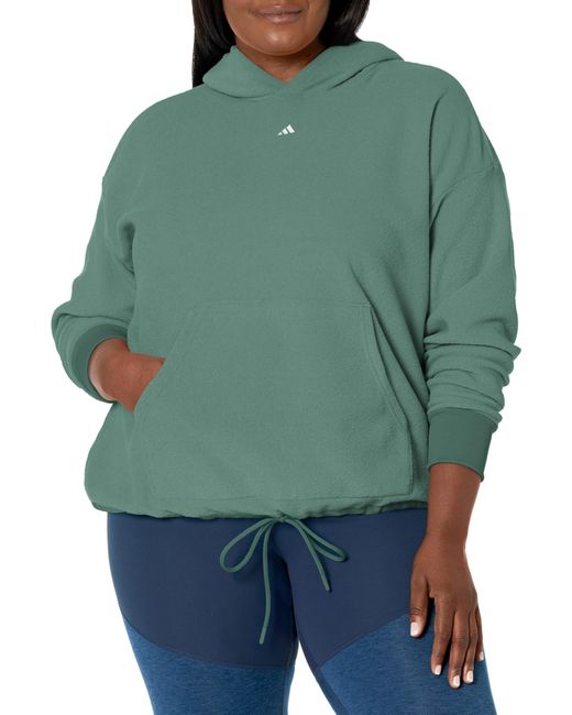 Adidas Green Plus Size Select Cropped Hoodie
