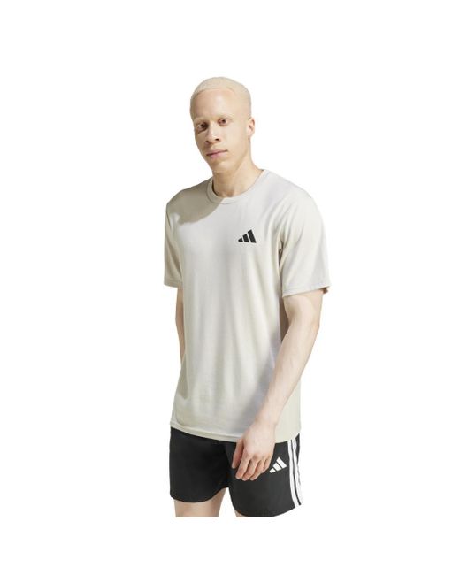 Adidas White Train Essentials Feelready Novelty T-shirt for men
