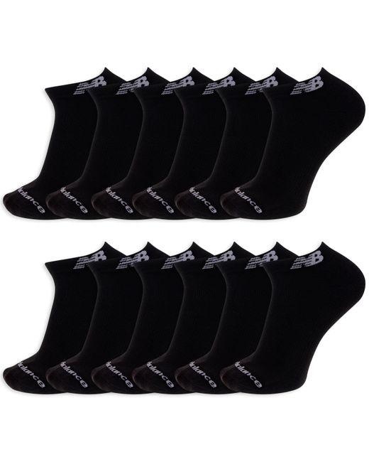 New Balance Black Performance Cushioned Low Cut Sock 12 Pair Pack