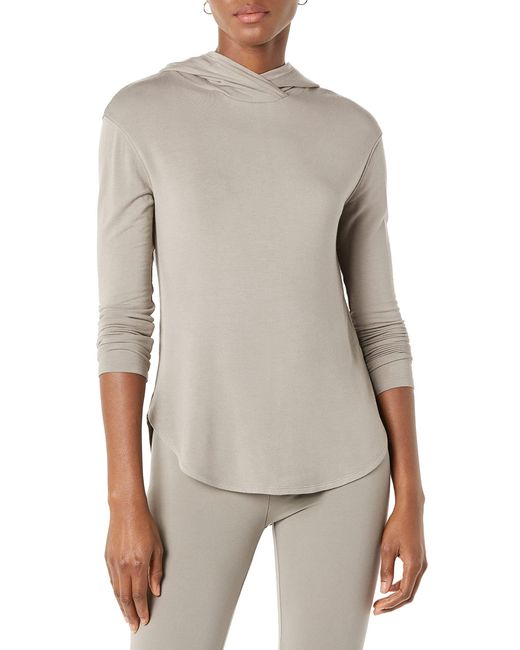 Amazon Essentials Gray Daily Ritual Supersoft Terry Standard-fit Long-sleeve Hooded Pullover