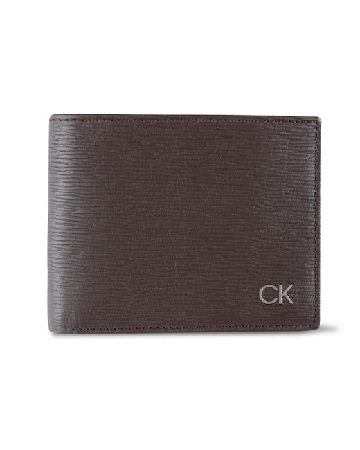 Calvin Klein Brown Rfid Extra Capacity River Print Slimfold Wallet for men
