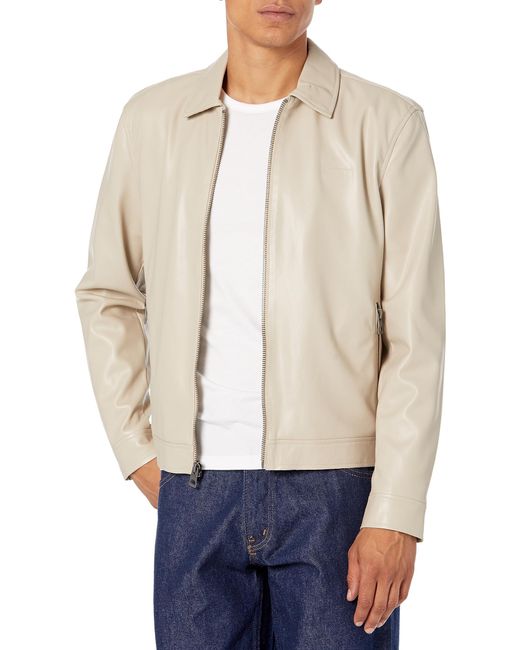 Guess Natural District Faux Leather Zip Jacket for men