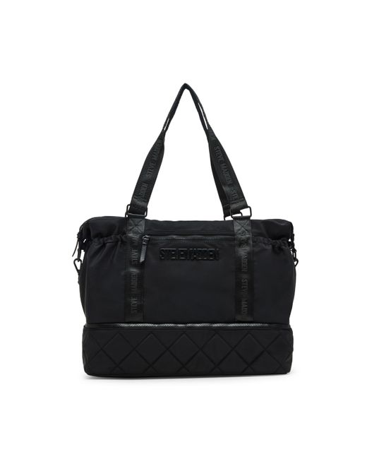 Steve Madden Black Barri Quilted Overnighter With Shoe Compartment