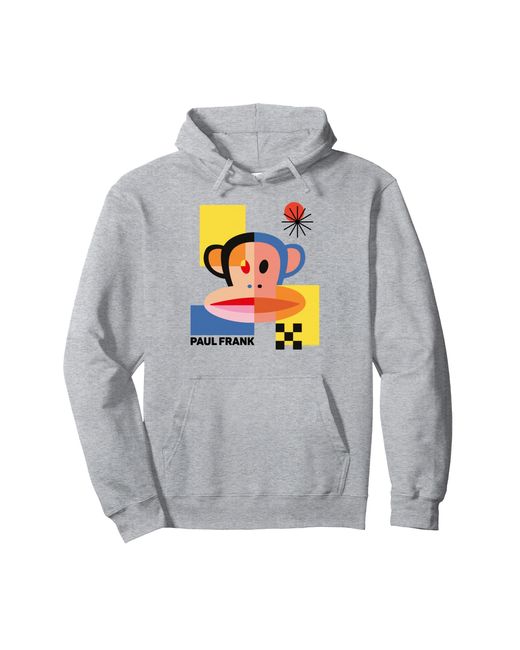 Paul Frank Gray Julius Abstract 80s Block Art Pullover Hoodie