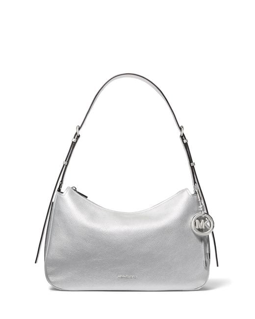 Michael Kors Gray Nolita Medium Top Zip Convertible Shoulder