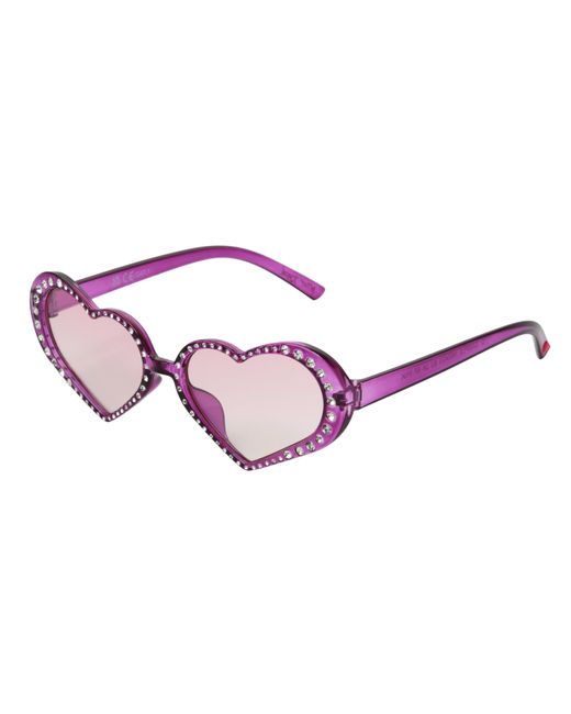 Betsey Johnson Pink Glam & Glitter Heart Sunglasses