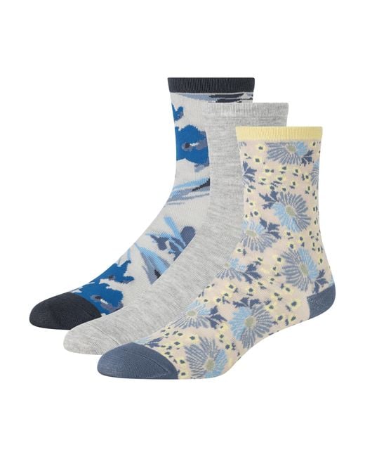 Ted Baker Blue 3 Pack Pattern Crew Dress Socks