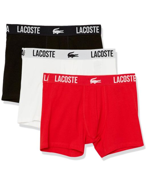 Lacoste Red 3-pack Cotton Stretch Boxer Brief for men