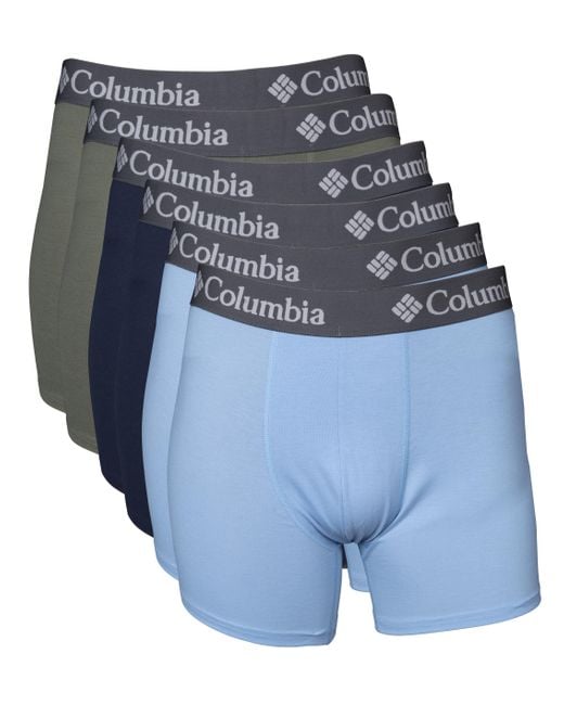 Columbia Blue 6 Pack Performance Boxer Brief for men