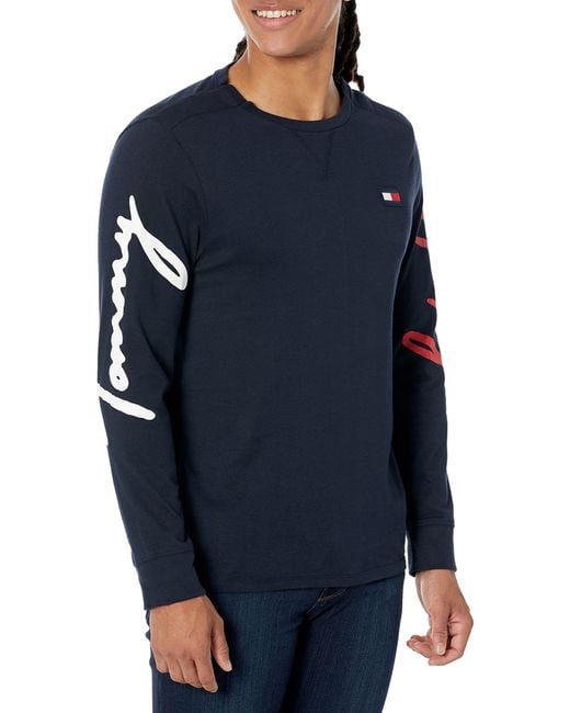 Tommy Hilfiger Mens Adaptive Signature Long Sleeve T-shirt With Zipper ...