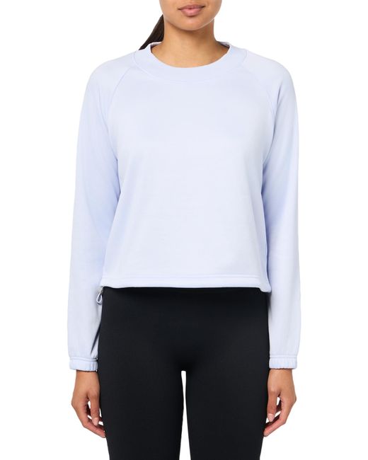 Columbia White Tidal Light Cropped Fleece Crew