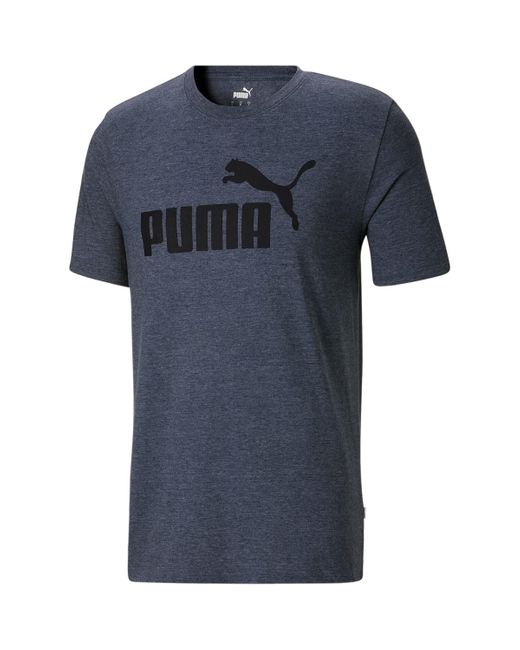 PUMA Blue Mens Essentials Heather Tee Shirt for men
