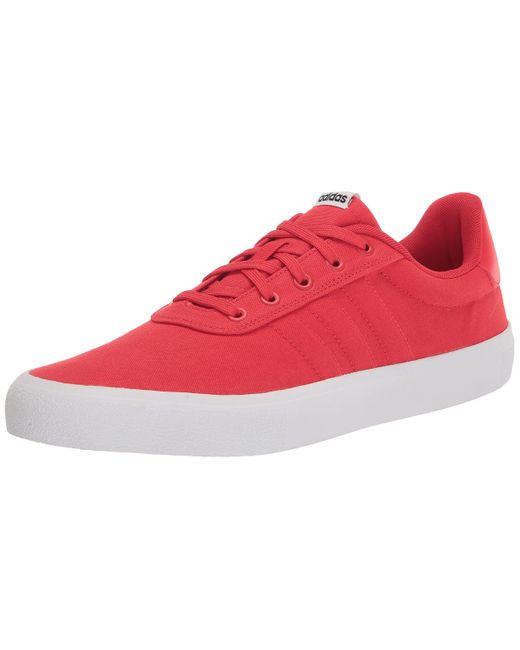 adidas Canvas Vulc Raid3r Skate Shoe in Vivid Red/Vivid Red/White (Red
