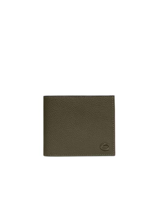 COACH Green Refined Double Bill In Pebble Leather With Sculpted C Hardware Branding for men