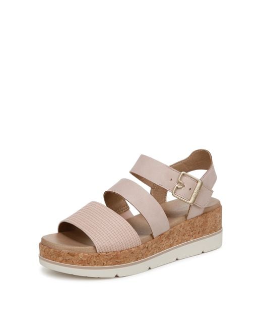 Dr. Scholls Brown S Once Twice Wedge Sandal Petal Pink Smooth 8 M