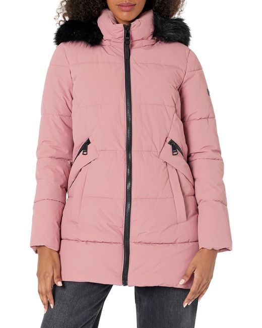 DKNY Pink Cold Weather Outerwear Puffer