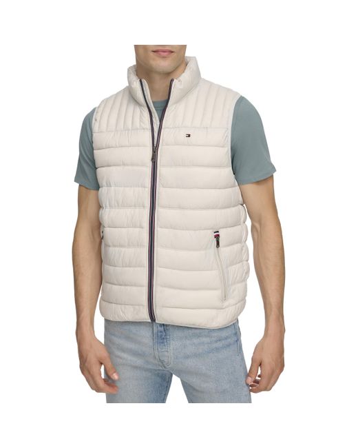Tommy Hilfiger Gray Lightweight Ultra Loft Quilted Puffer Vest for men