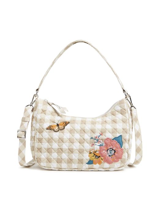 Vera Bradley Metallic Cotton Frannie Crescent Crossbody Purse