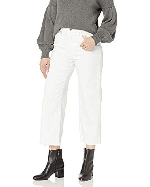 Levi's Mile High Wide Leg Crop Jeans in White | Lyst