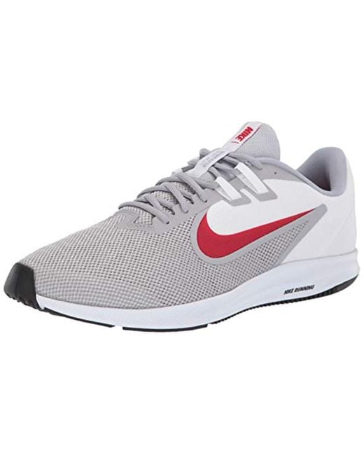 Nike Downshifter 9 Running Shoe, Wolf Grey/university Red in Gray for ...